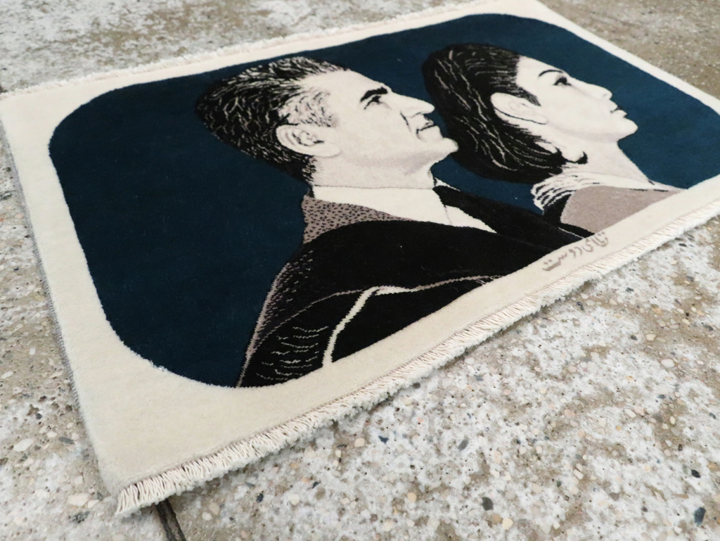 Vintage Persian Tabriz Pictorial Rug, No.29593 - Gss