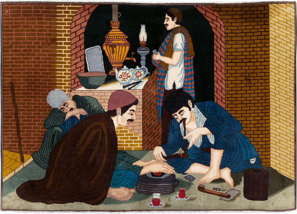 Vintage Pictorial Tabriz Rug, No.29594 - Gss