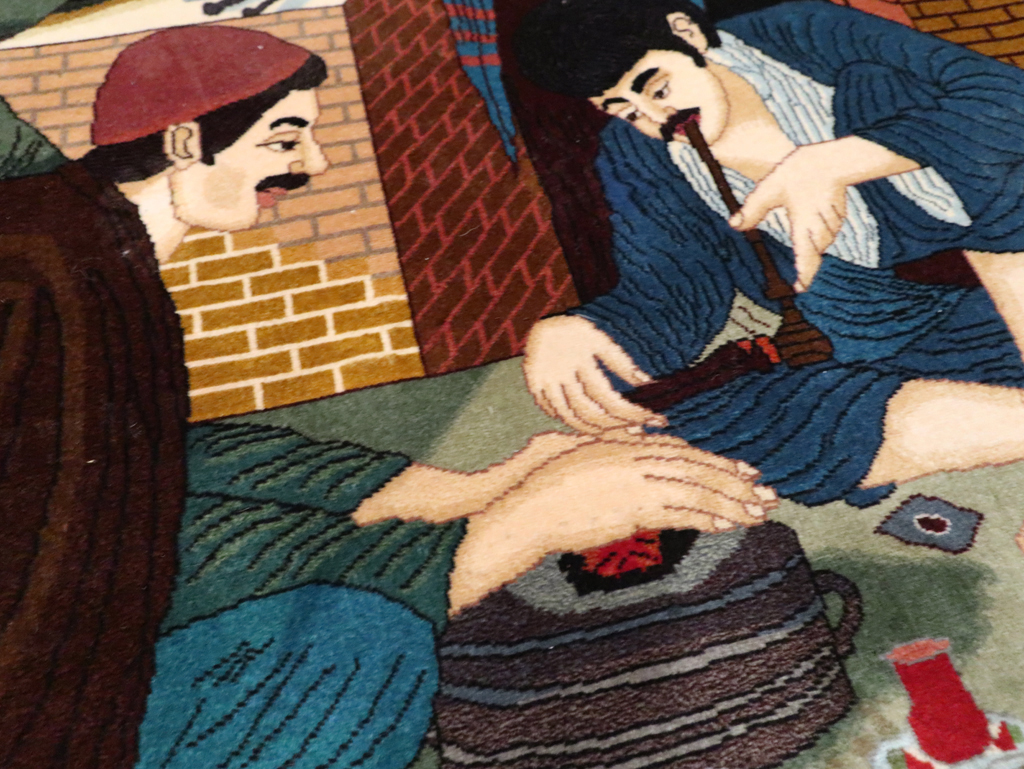 Vintage Pictorial Tabriz Rug, No.29594 - Gss