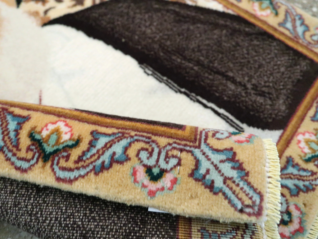 Vintage Persian Tabriz Pictorial Rug, No.29595 - Gss