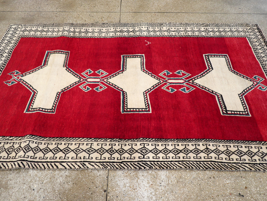 Vintage Persian Gabbeh Accent Rug, No.29603 - Gss