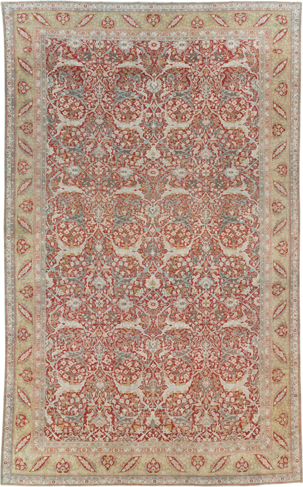 Antique Persian Kashan Oversize Carpet, No.29606 - Gss