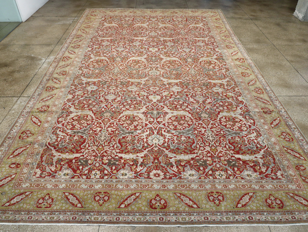 Antique Persian Kashan Oversize Carpet, No.29606 - Gss