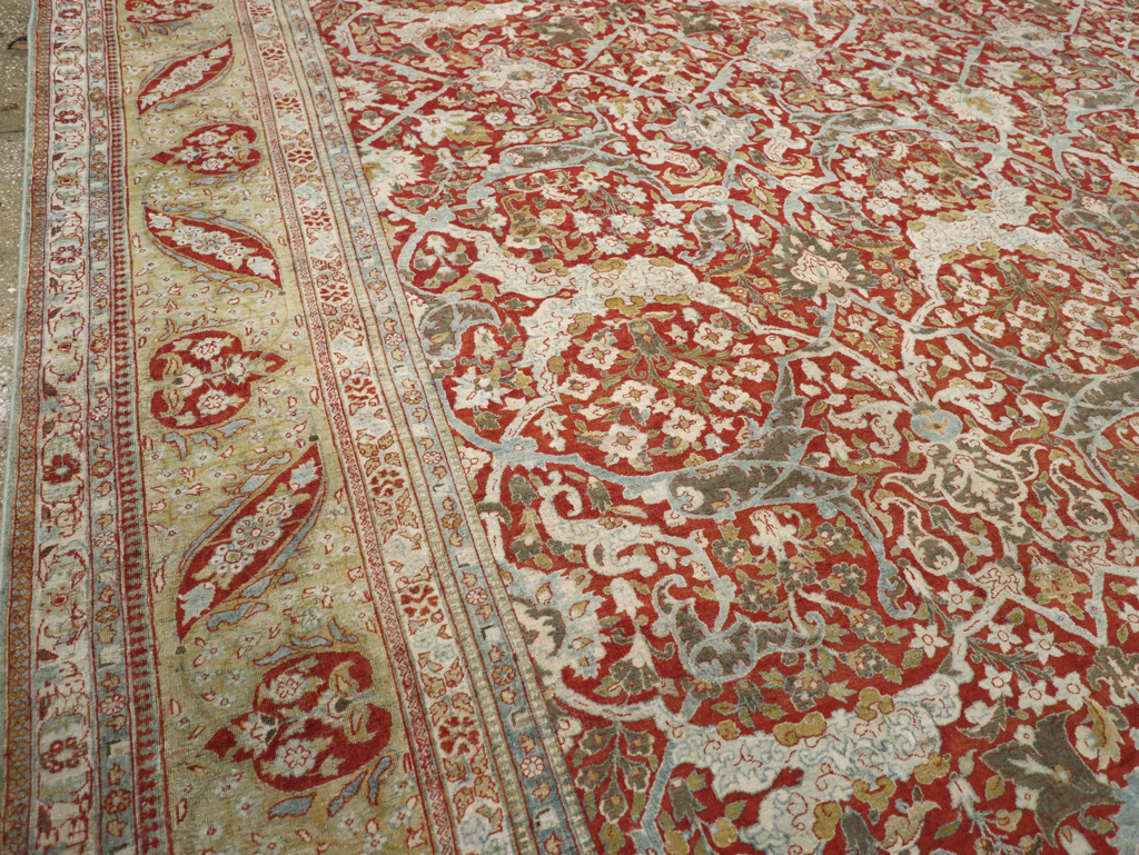 Antique Persian Kashan Oversize Carpet, No.29606 - Gss