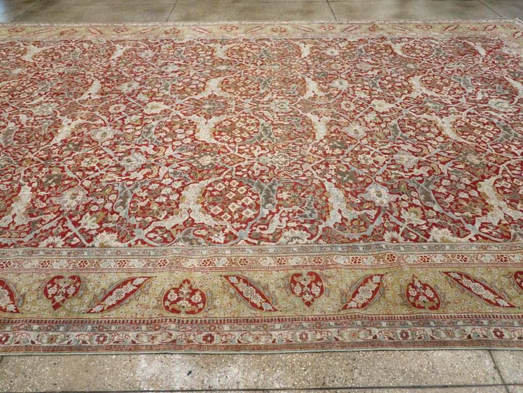 Antique Persian Kashan Oversize Carpet, No.29606 - Gss