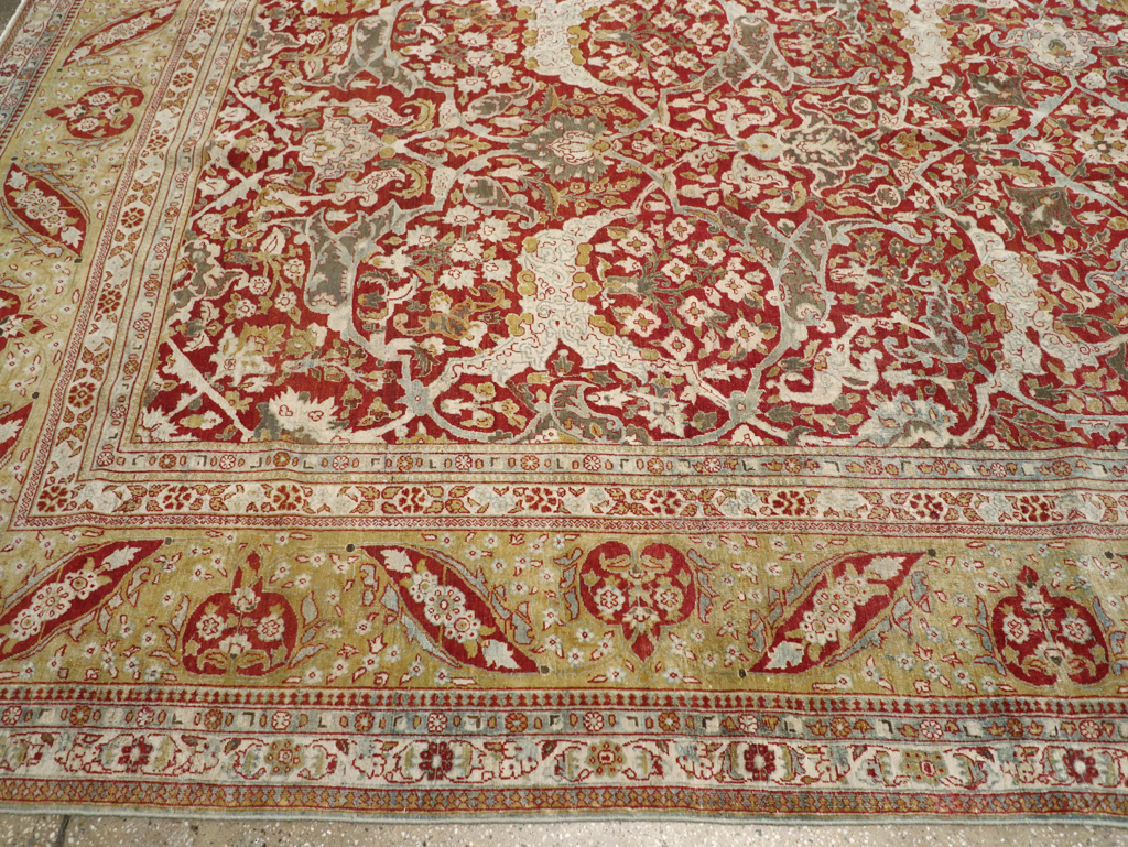 Antique Persian Kashan Oversize Carpet, No.29606 - Gss