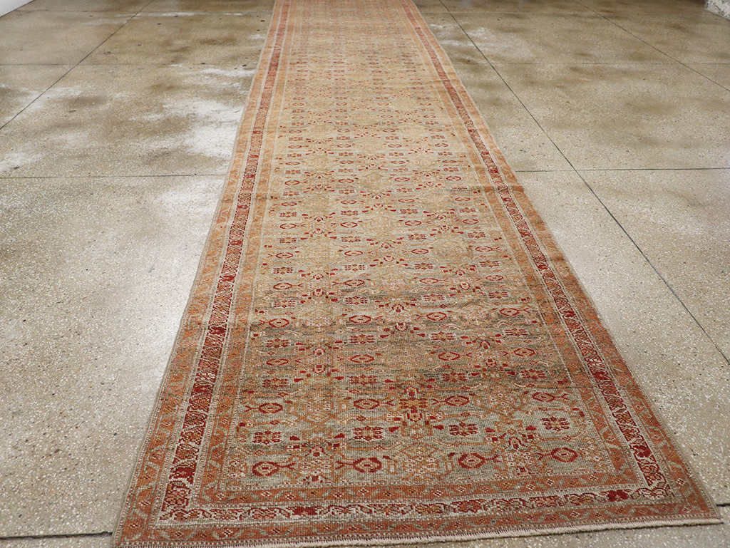 Antique Persian Kurd Bidjar Wide Gallery Runner, No.29607 - Gss