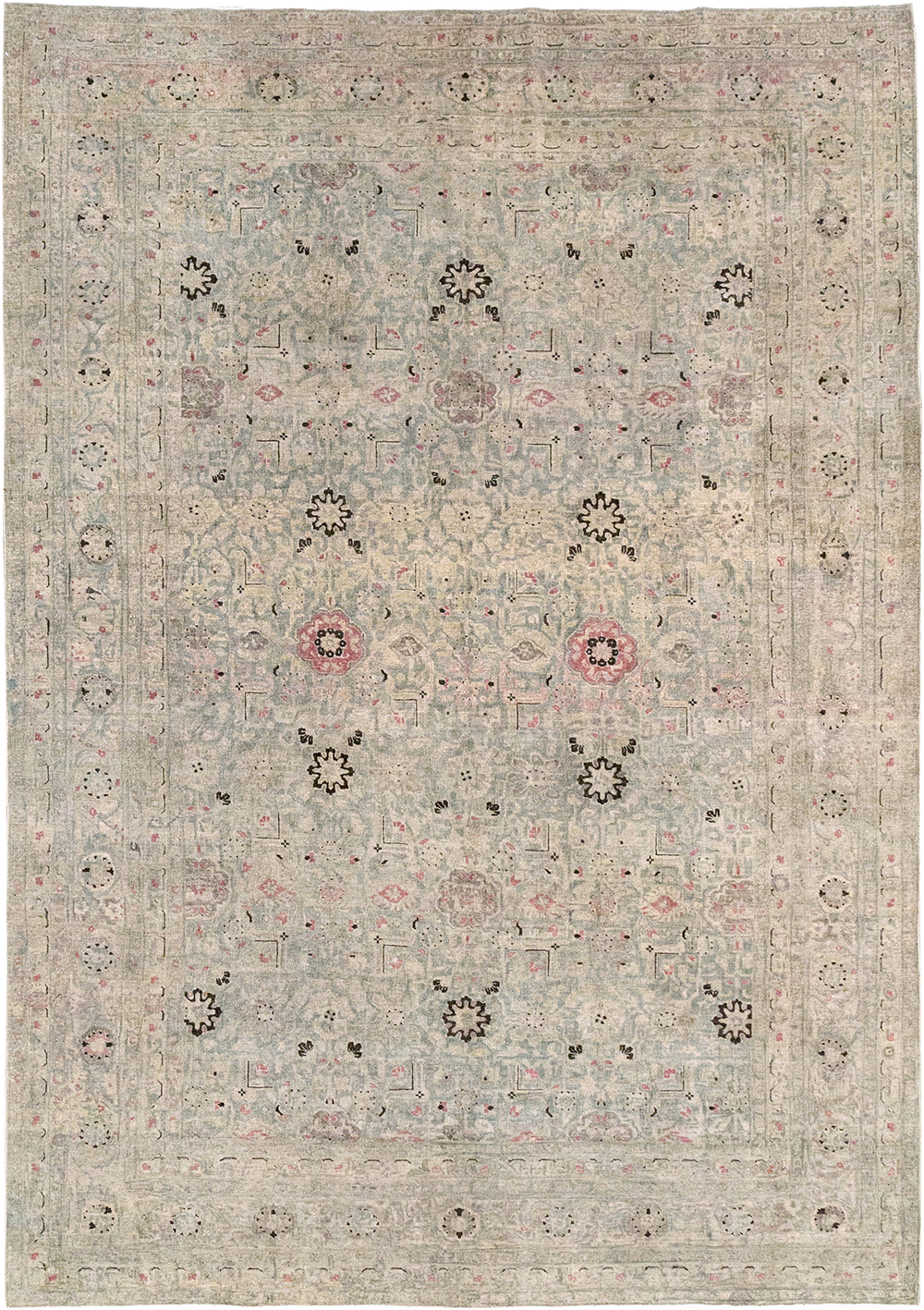 Antique Persian Tabriz Accent Carpet, No.29611 - Gss