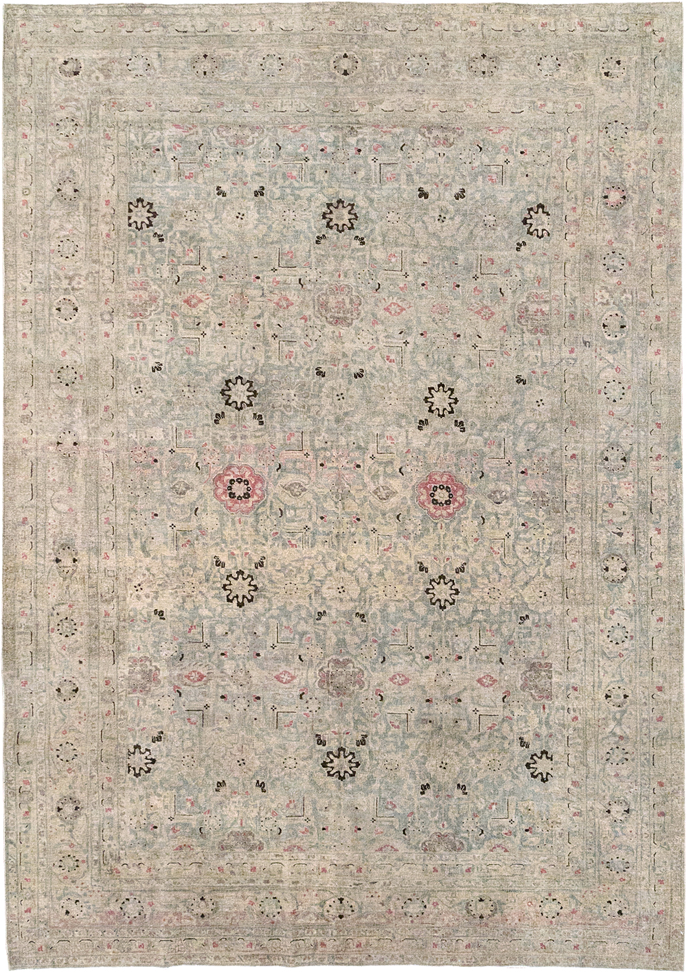 Antique Persian Tabriz Accent Carpet, No.29611 - Gss
