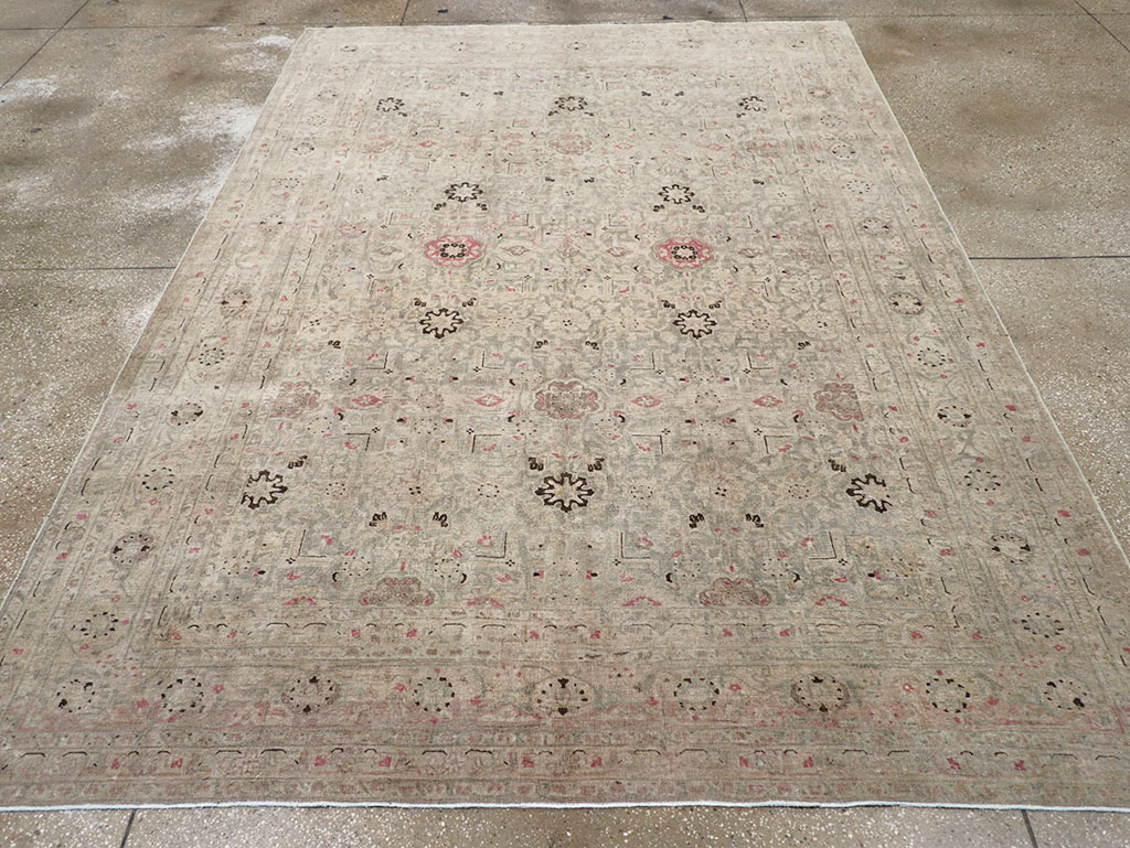 Antique Persian Tabriz Accent Carpet, No.29611 - Gss