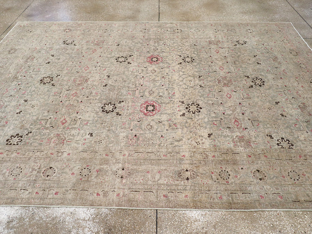 Antique Persian Tabriz Accent Carpet, No.29611 - Gss