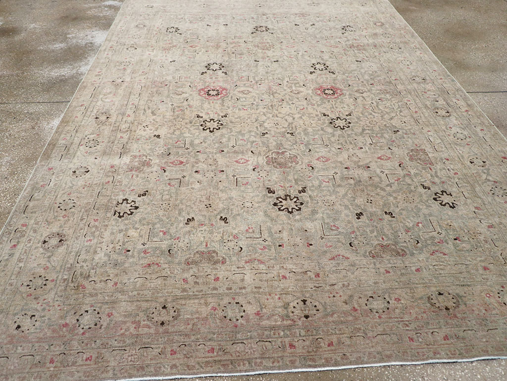 Antique Persian Tabriz Accent Carpet, No.29611 - Gss