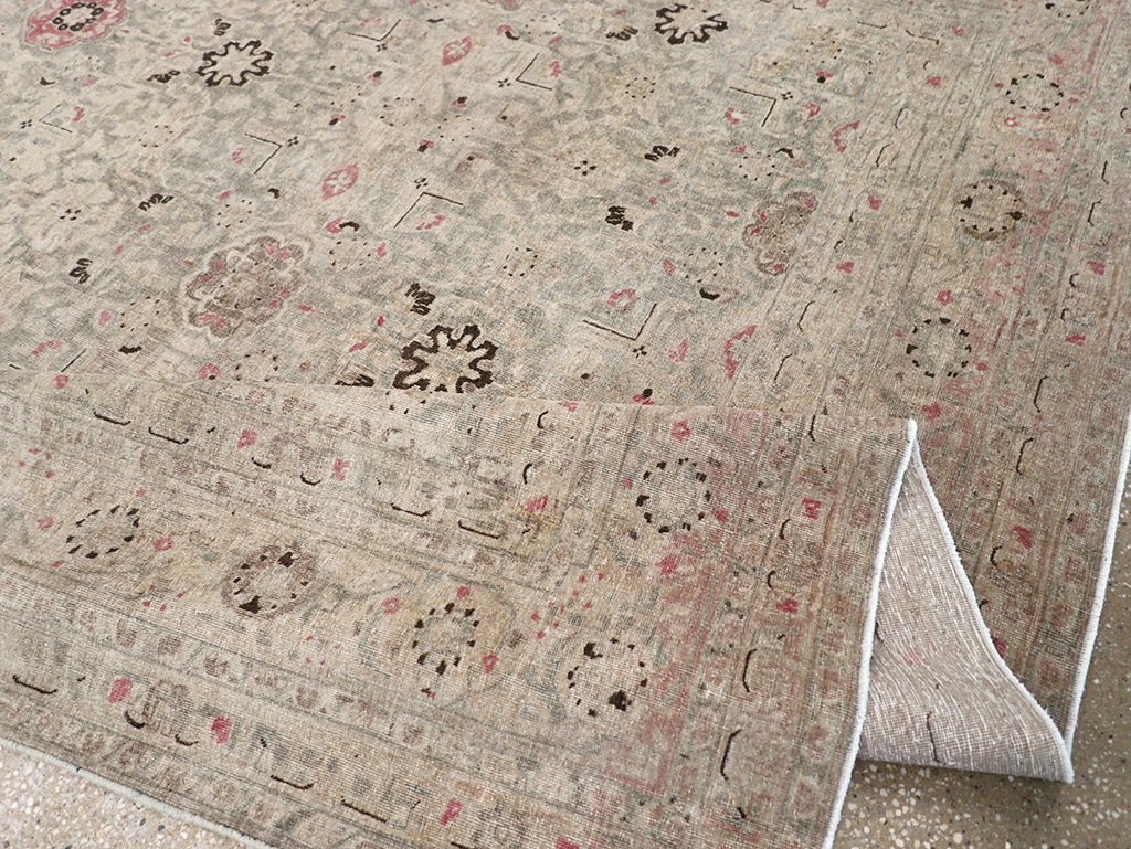 Antique Persian Tabriz Accent Carpet, No.29611 - Gss