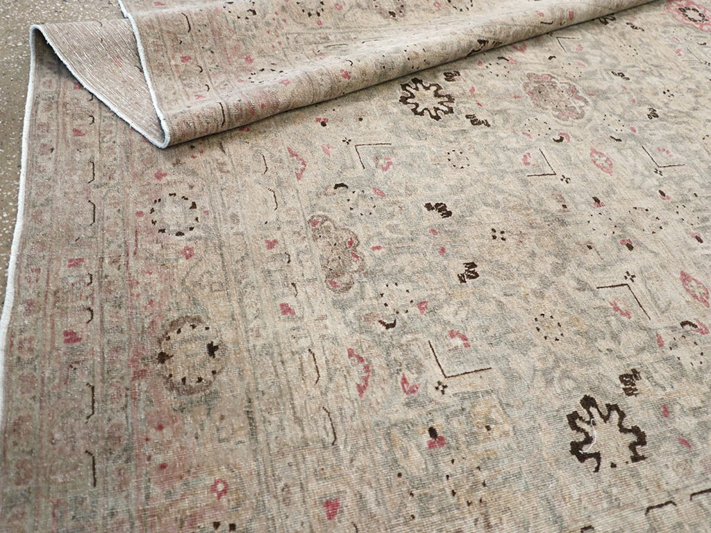 Antique Persian Tabriz Accent Carpet, No.29611 - Gss