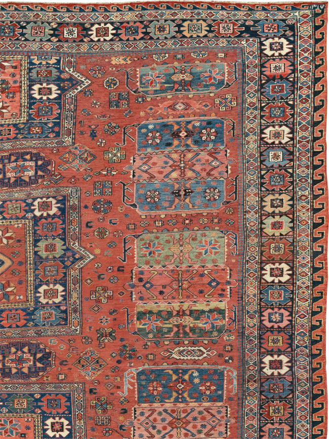 Antique Central Asian Soumak Room Size Carpet, No.29613 - Gss