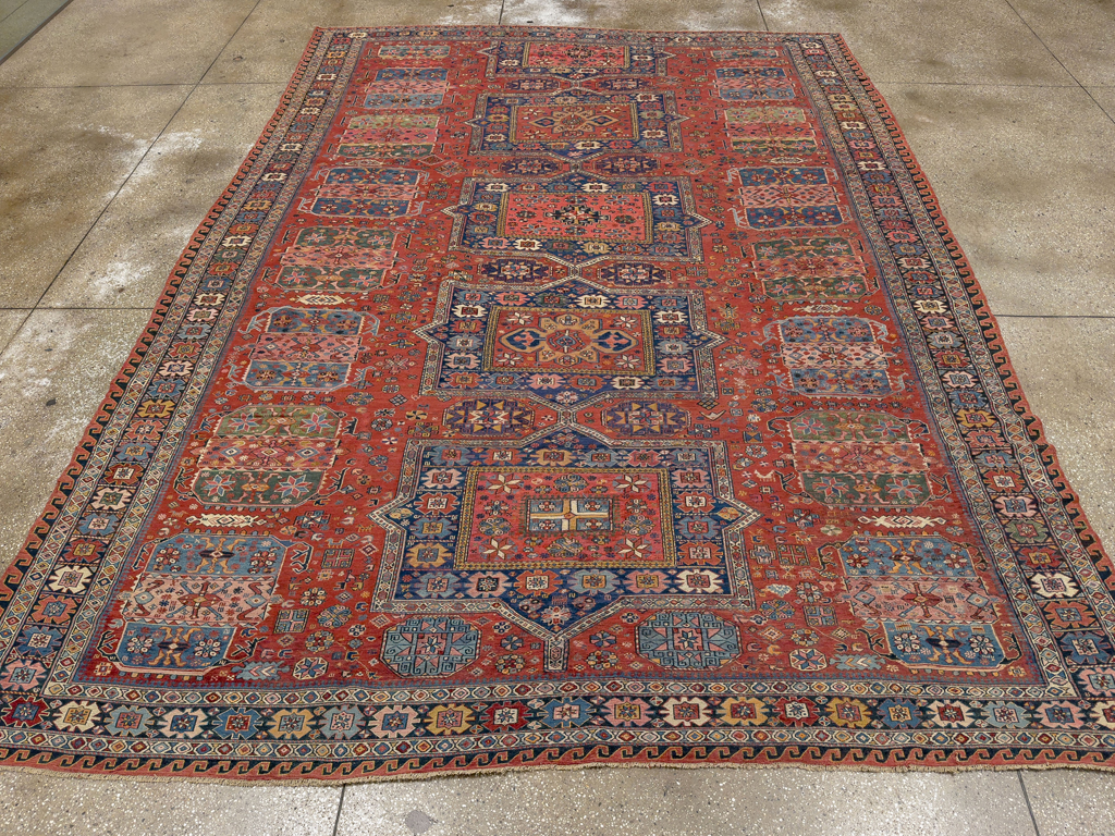 Antique Central Asian Soumak Room Size Carpet, No.29613 - Gss