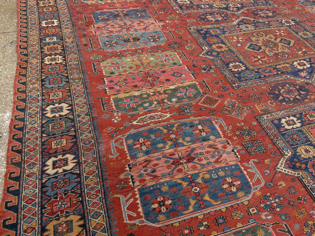 Antique Central Asian Soumak Room Size Carpet, No.29613 - Gss