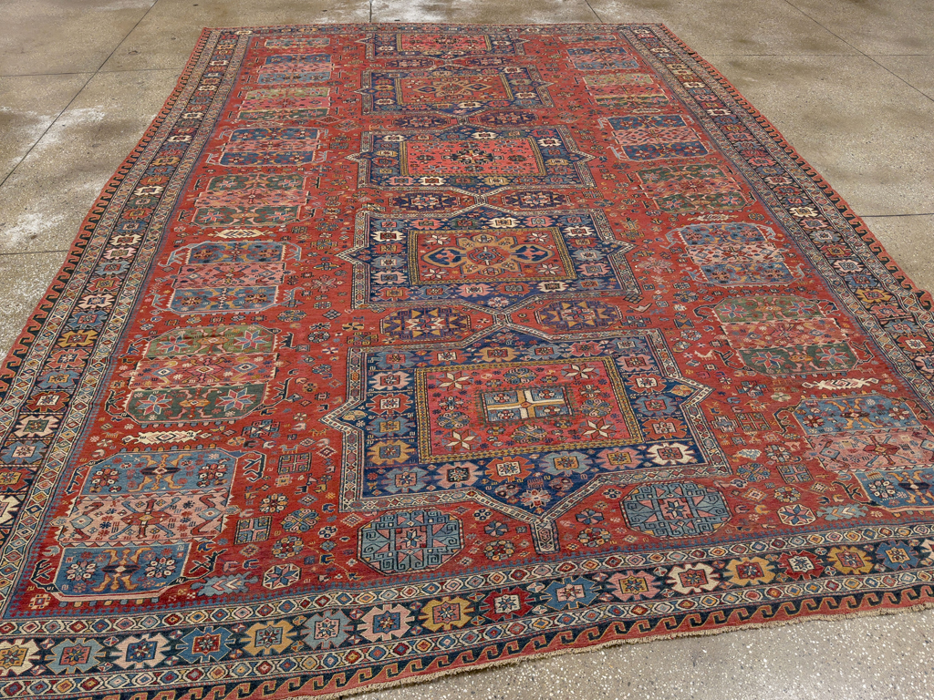 Antique Central Asian Soumak Room Size Carpet, No.29613 - Gss