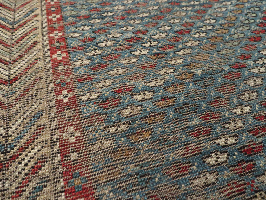 Distressed Antique Caucasian Shirvan Throw Rug, No.29626 - Gss