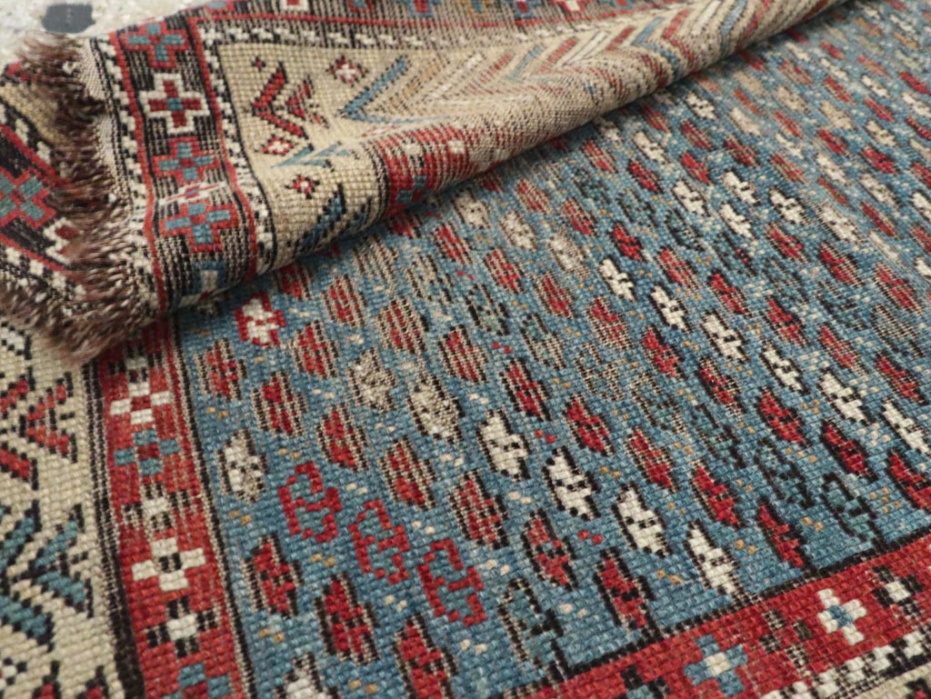 Distressed Antique Caucasian Shirvan Throw Rug, No.29626 - Gss