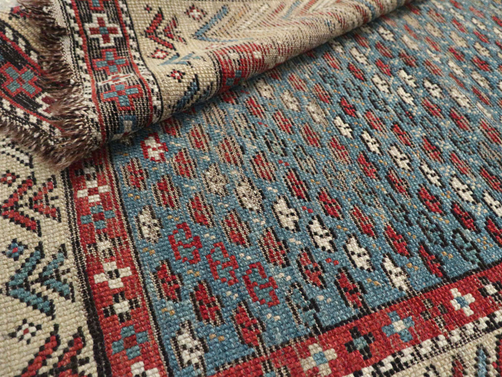 Distressed Antique Caucasian Shirvan Throw Rug, No.29626 - Gss