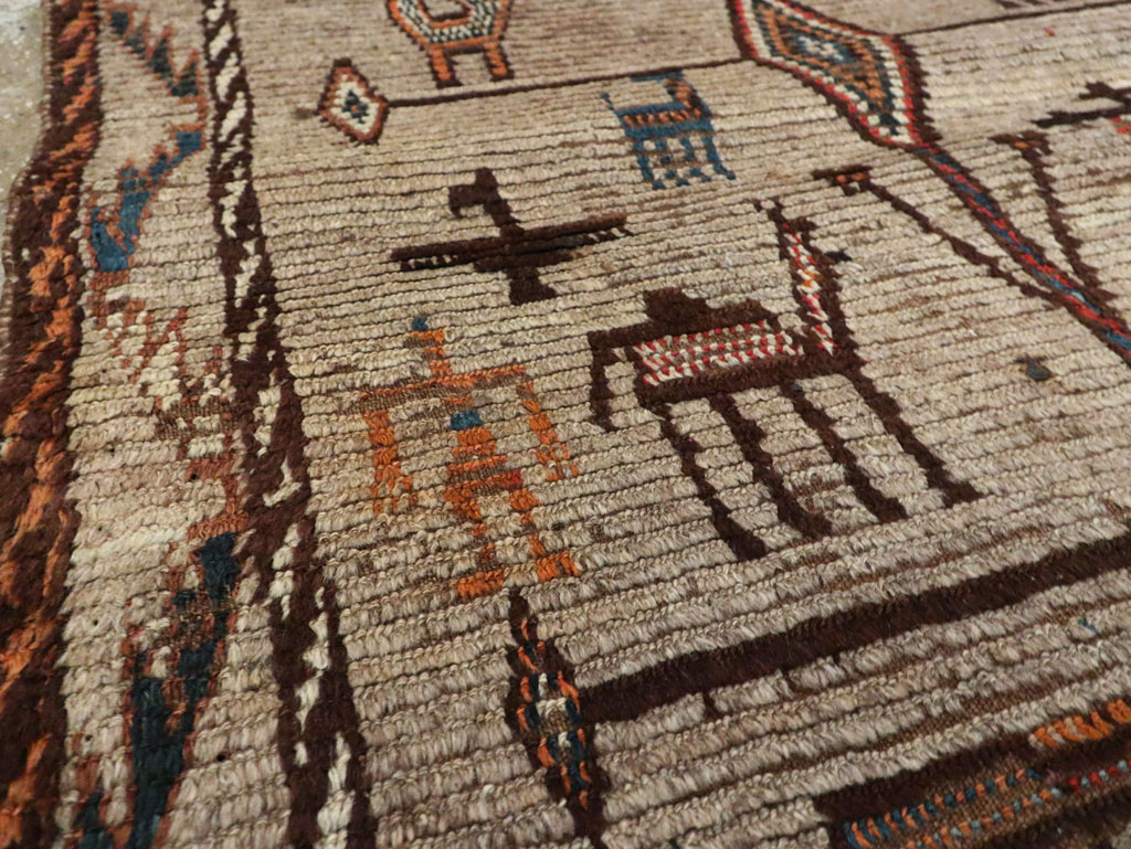 Vintage Persian Gabbeh Pictorial Rug, No.29640 - Gss