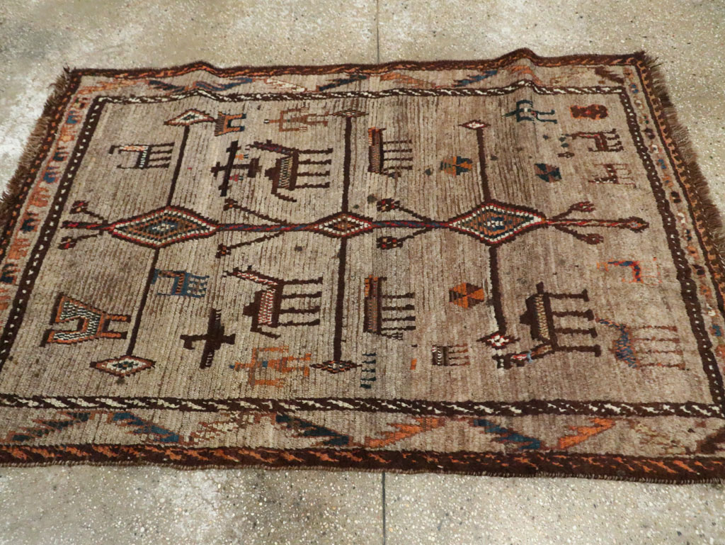 Vintage Persian Gabbeh Pictorial Rug, No.29640 - Gss