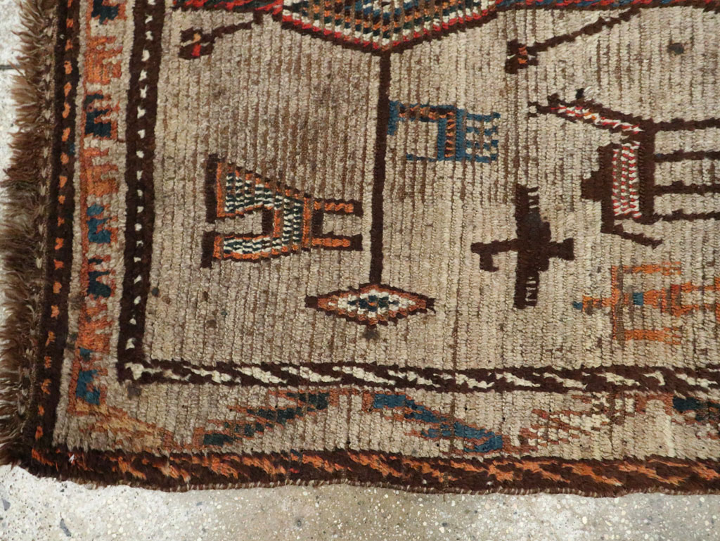 Vintage Persian Gabbeh Pictorial Rug, No.29640 - Gss