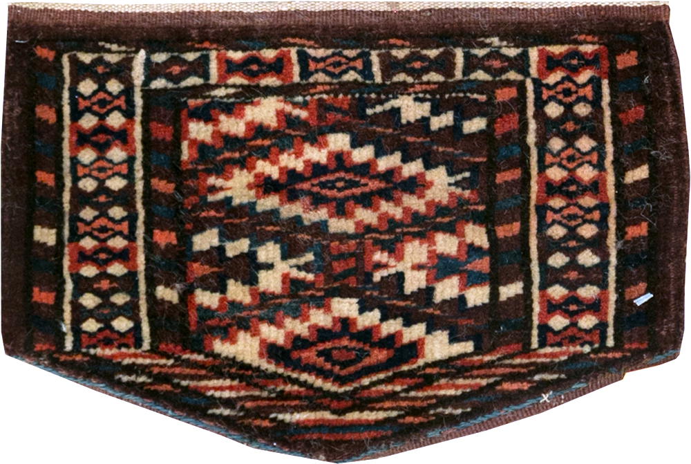 Vintage Central Asian Yamoud Turkoman Throw Rug (Pair: 1 of 2), No.29641 - Gss