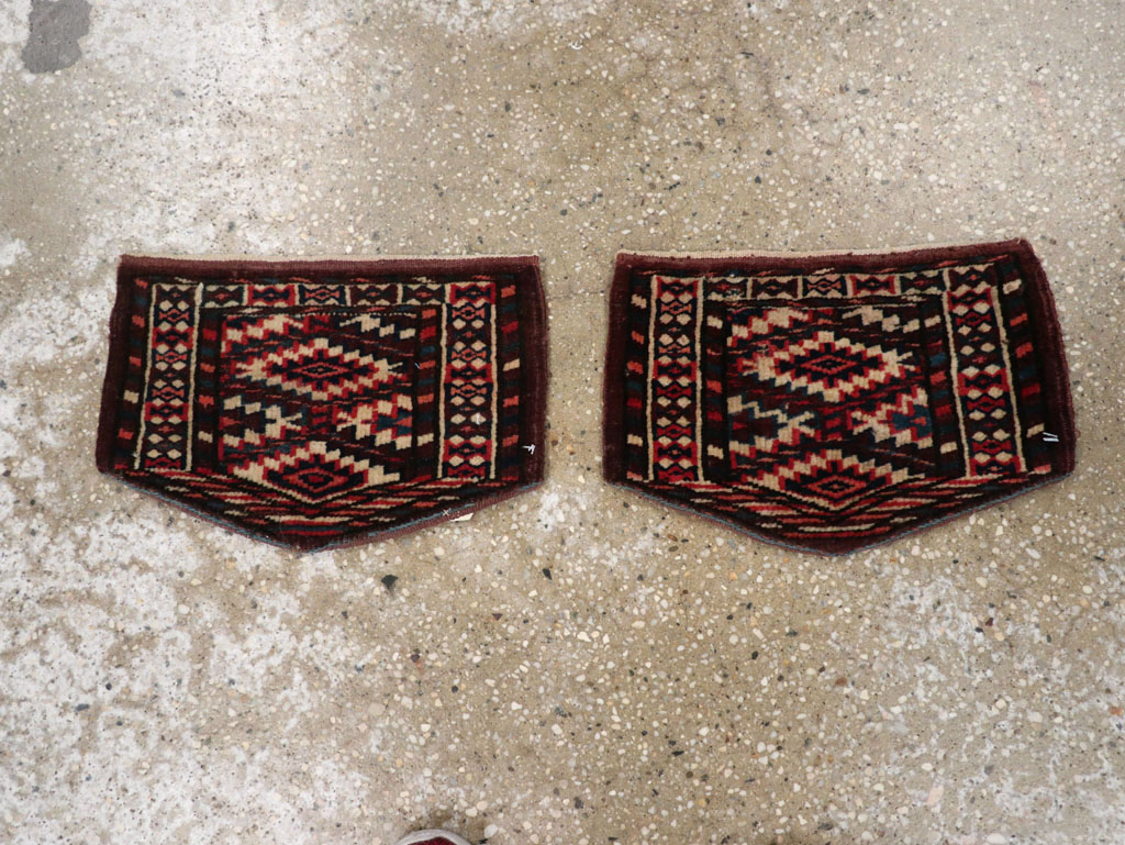 Vintage Central Asian Yamoud Turkoman Throw Rug (Pair: 1 of 2), No.29641 - Gss