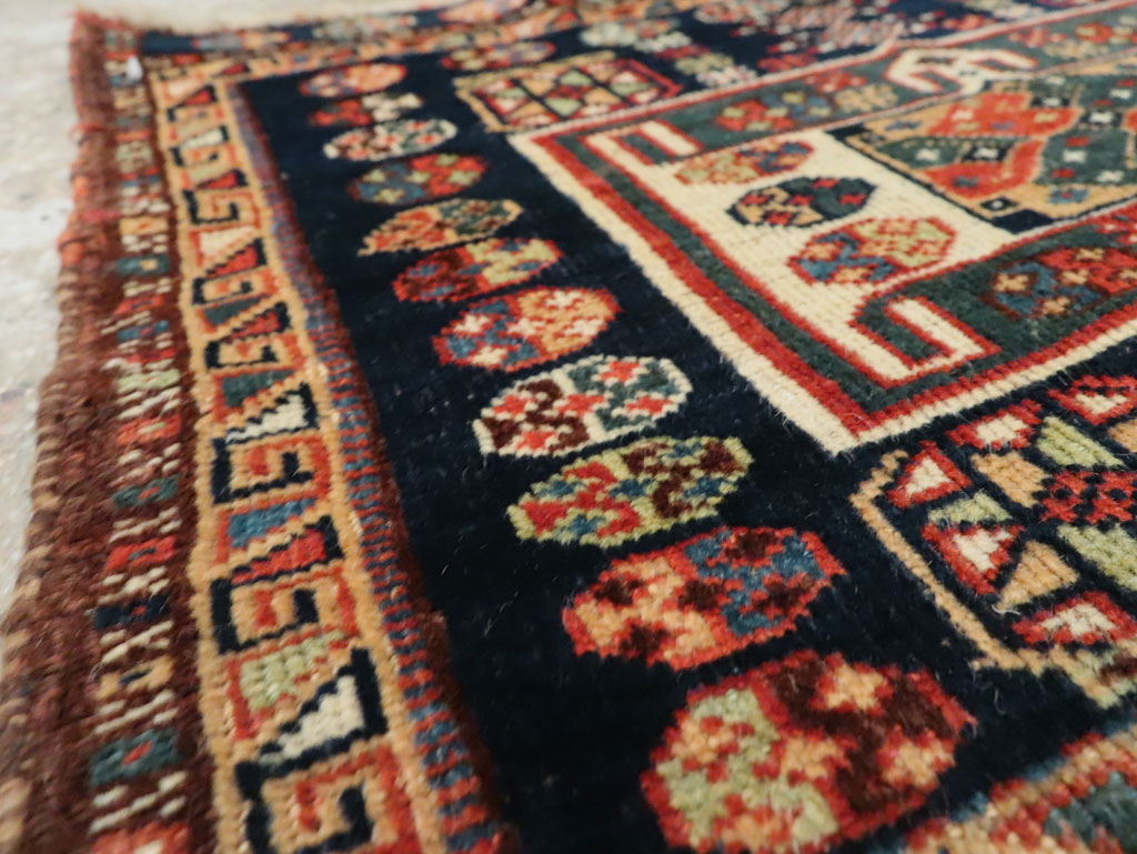 Antique Persian Khamseh Throw Rug, No.29644 - Gss