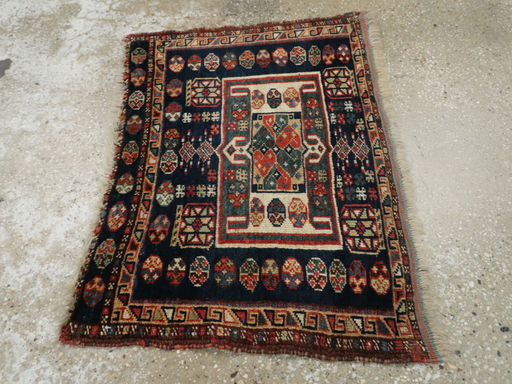Antique Persian Khamseh Throw Rug, No.29644 - Gss