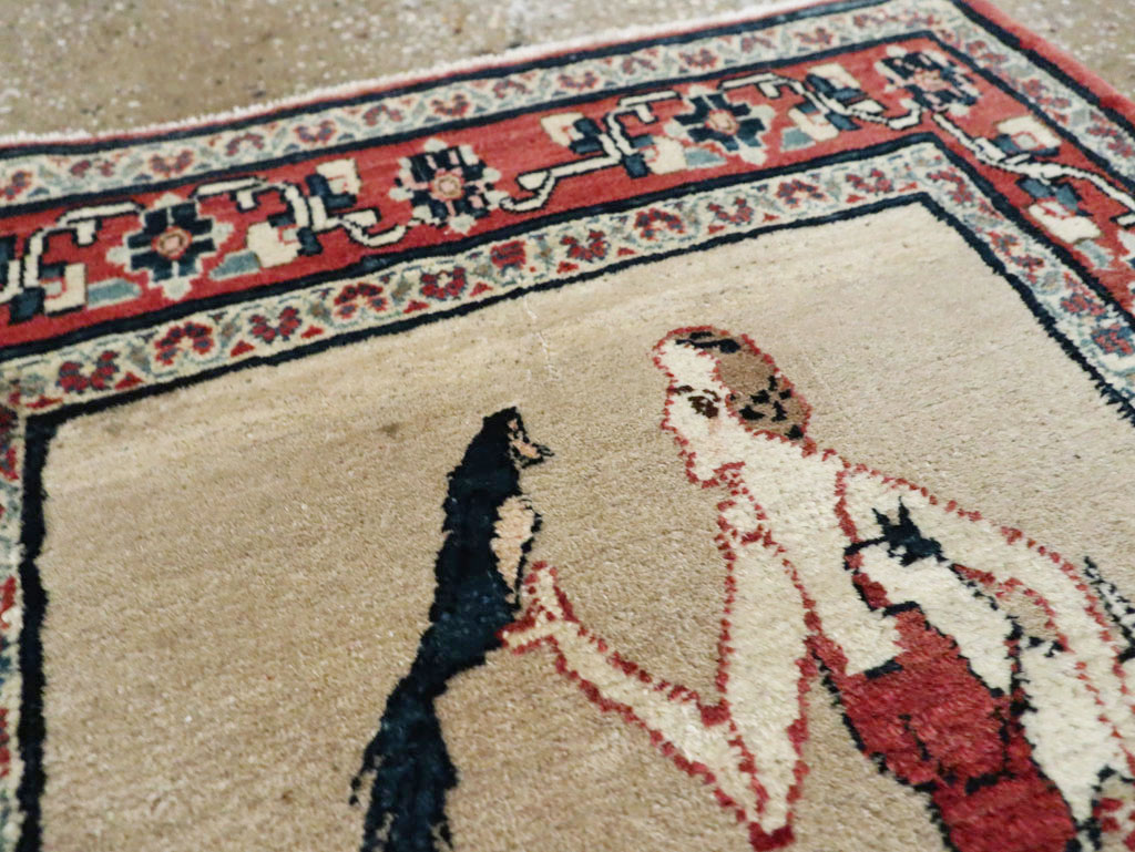 Antique Perisan Tabriz Pictorial Rug, No.29649 - Gss