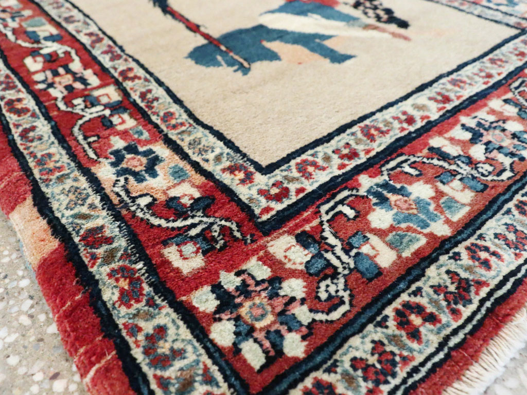 Antique Perisan Tabriz Pictorial Rug, No.29649 - Gss