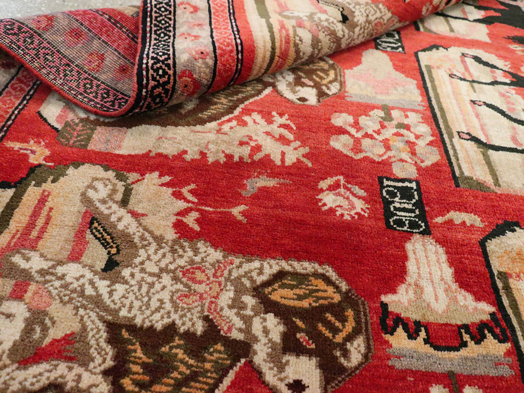 Vintage Pictorial Karabagh Rug, No.29651 - Gss