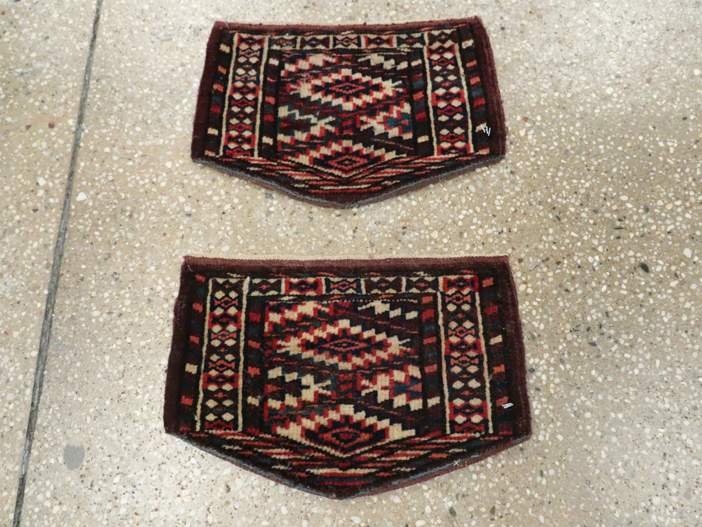 Vintage Central Asian Yamoud Turkoman Throw Rug (Pair: 2 of 2), No.29663 - Gss