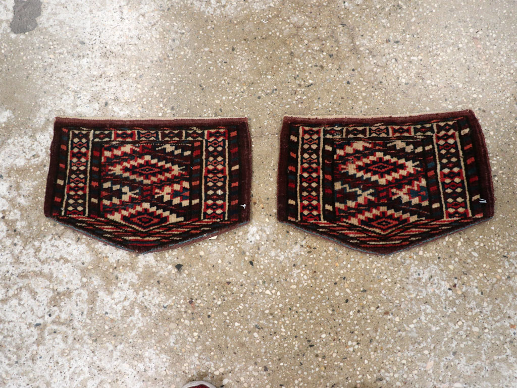 Vintage Central Asian Yamoud Turkoman Throw Rug (Pair: 2 of 2), No.29663 - Gss