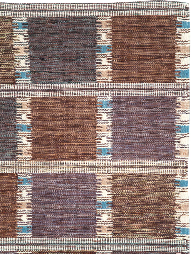 Swedish Inspired Contemporary Turkish Flatweave Kilim Room Size Carpet, No.29667 - Gss