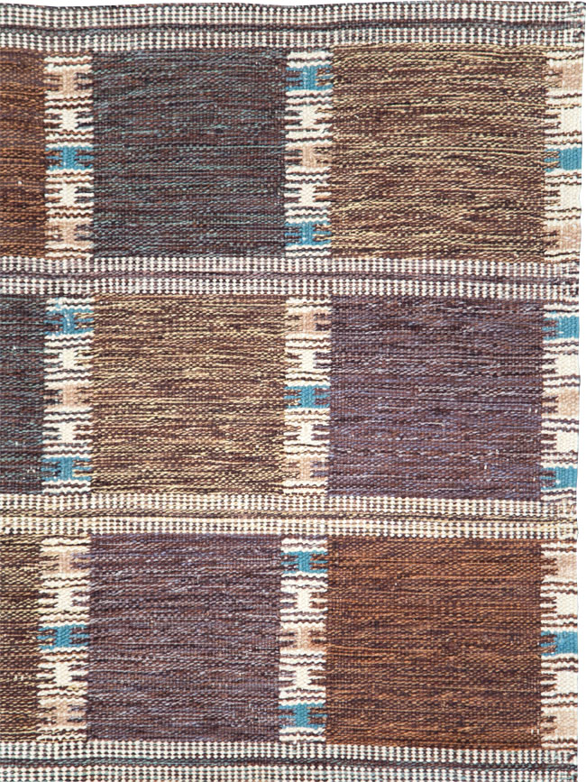 Swedish Inspired Contemporary Turkish Flatweave Kilim Room Size Carpet, No.29667 - Gss