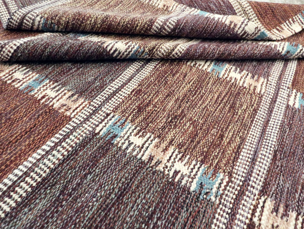 Swedish Inspired Contemporary Turkish Flatweave Kilim Room Size Carpet, No.29667 - Gss