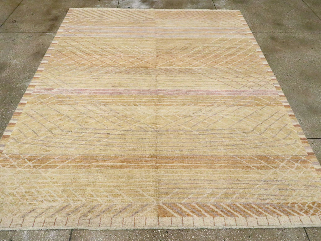 Swedish Inspired Contemporary Turkish Anatolian Room Size Carpet, No.29669 - Gss