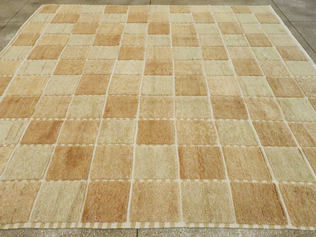 Swedish Inspired Contemporary Turkish Anatolian Square Room Size Carpet, No.29670 - Gss