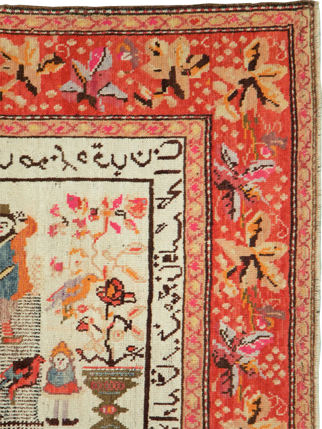 Antique Pictorial Karabagh Rug, No.29673 - Gss