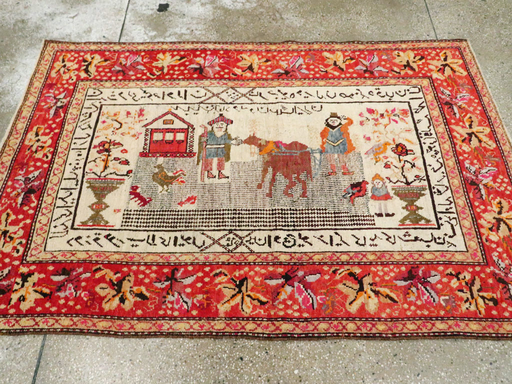 Antique Pictorial Karabagh Rug, No.29673 - Gss