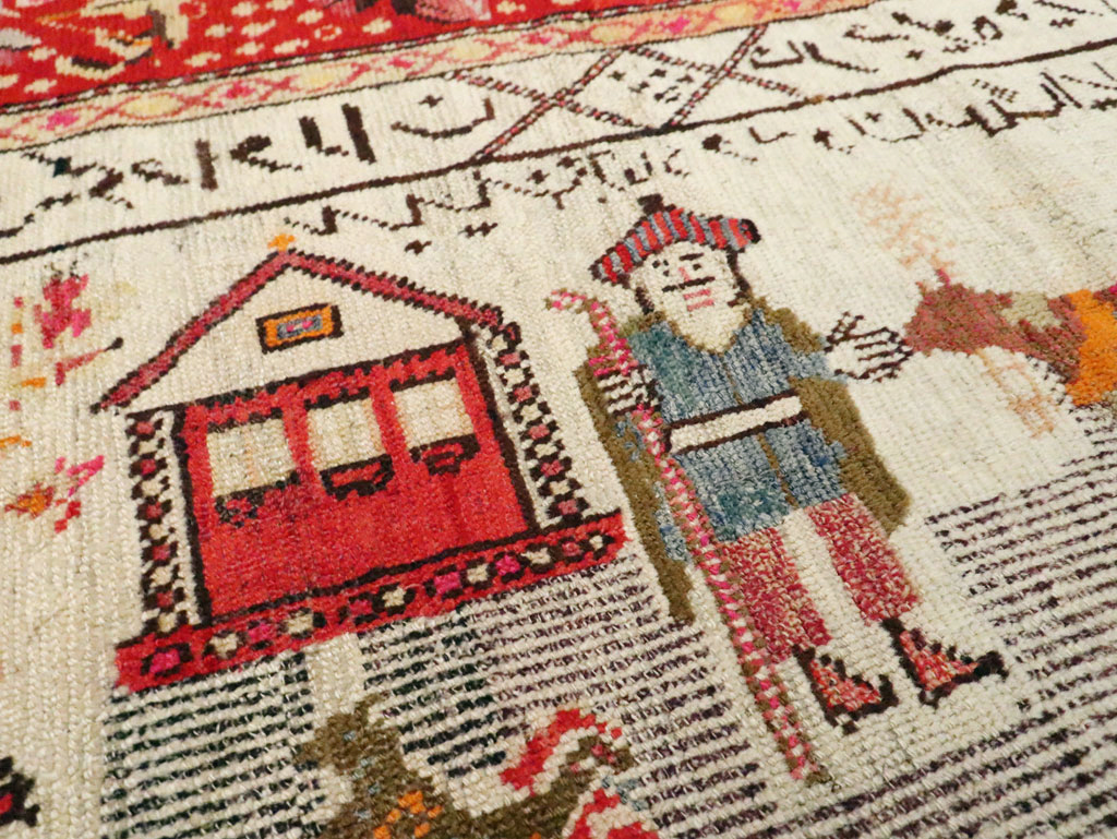 Antique Pictorial Karabagh Rug, No.29673 - Gss