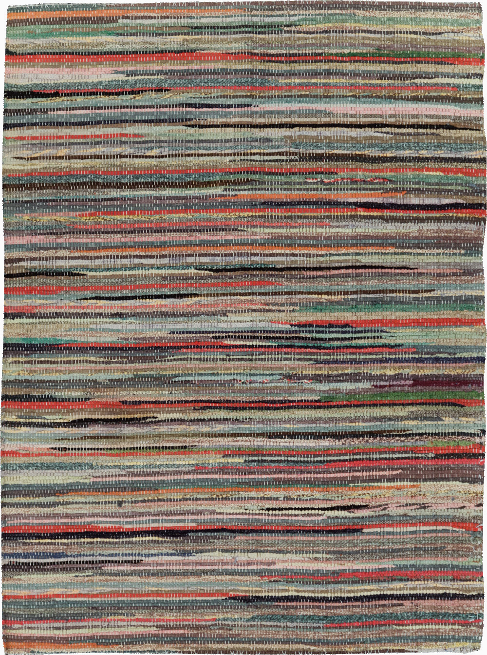 Vintage American Small Rag Rug, No.29674 - Gss