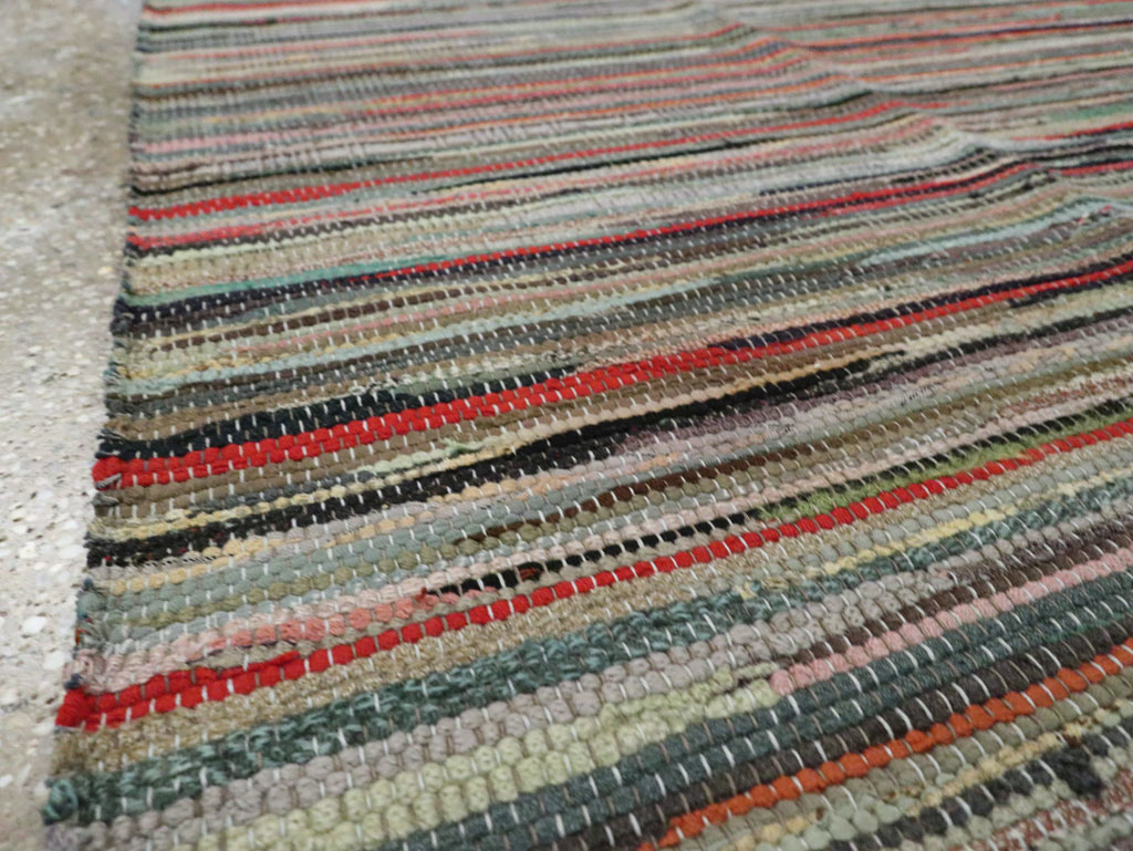 Vintage American Small Rag Rug, No.29674 - Gss