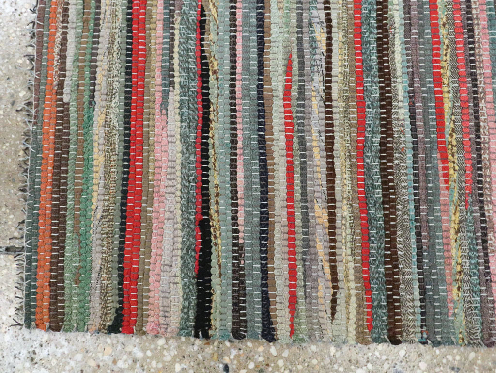 Vintage American Small Rag Rug, No.29674 - Gss