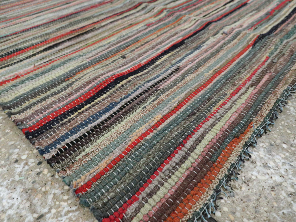 Vintage American Small Rag Rug, No.29674 - Gss