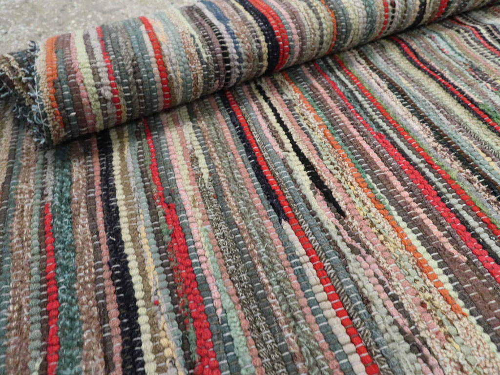 Vintage American Small Rag Rug, No.29674 - Gss
